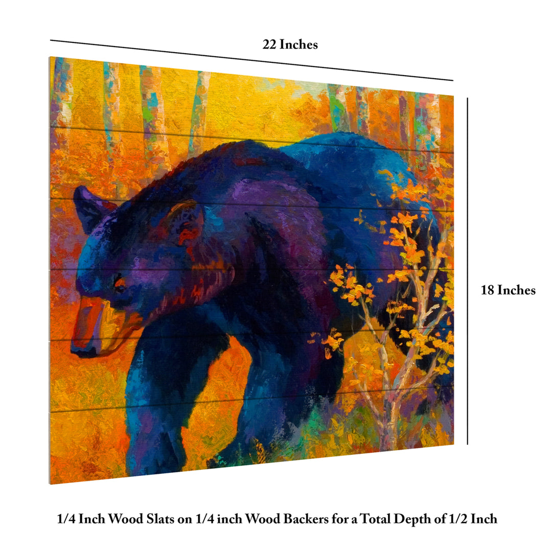 Wooden Slat Art 18 x 22 Inches Titled In To Spring Black Bear Ready to Hang Picture Image 6