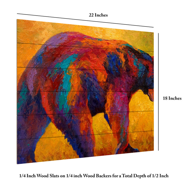 Wooden Slat Art 18 x 22 Inches Titled Daily Rounds Black Bear Ready to Hang Picture Image 6