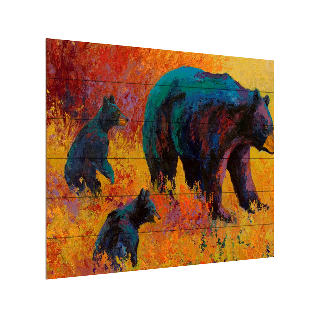 Wooden Slat Art 18 x 22 Inches Titled Double Trouble Black Bear Ready to Hang  Picture Image 3