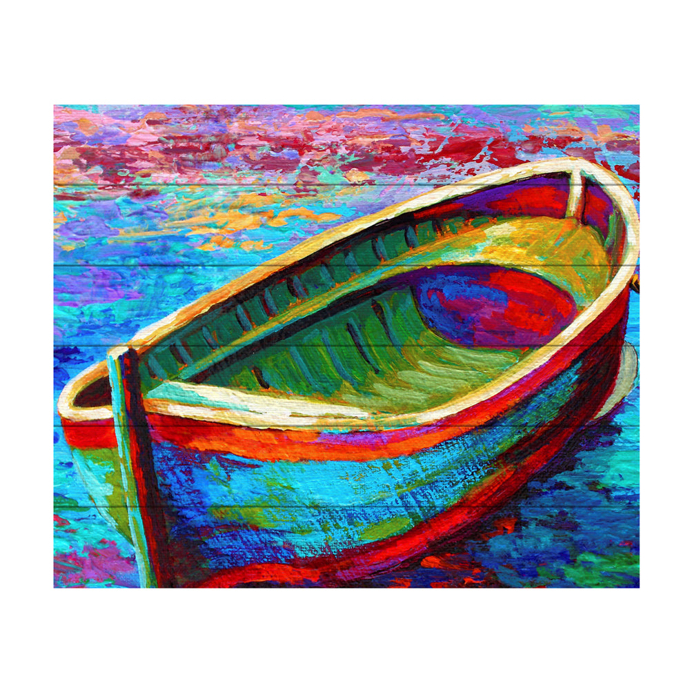Wooden Slat Art 18 x 22 Inches Titled Boat 9 Ready to Hang  Picture Image 2