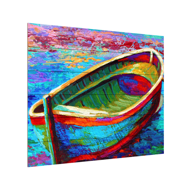 Wooden Slat Art 18 x 22 Inches Titled Boat 9 Ready to Hang Picture Image 3