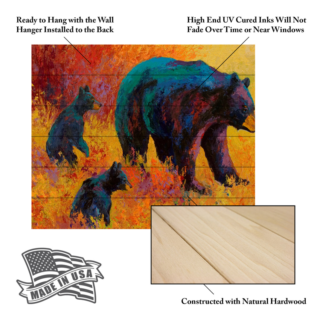 Wooden Slat Art 18 x 22 Inches Titled Double Trouble Black Bear Ready to Hang  Picture Image 5