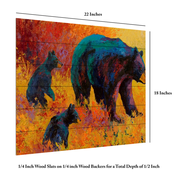 Wooden Slat Art 18 x 22 Inches Titled Double Trouble Black Bear Ready to Hang  Picture Image 6