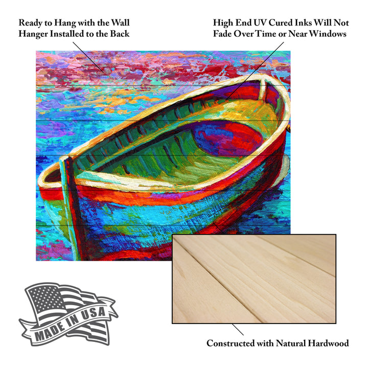 Wooden Slat Art 18 x 22 Inches Titled Boat 9 Ready to Hang Picture Image 5