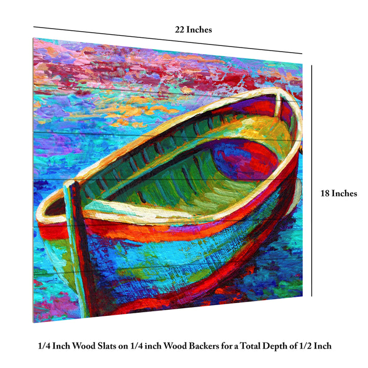 Wooden Slat Art 18 x 22 Inches Titled Boat 9 Ready to Hang Picture Image 6