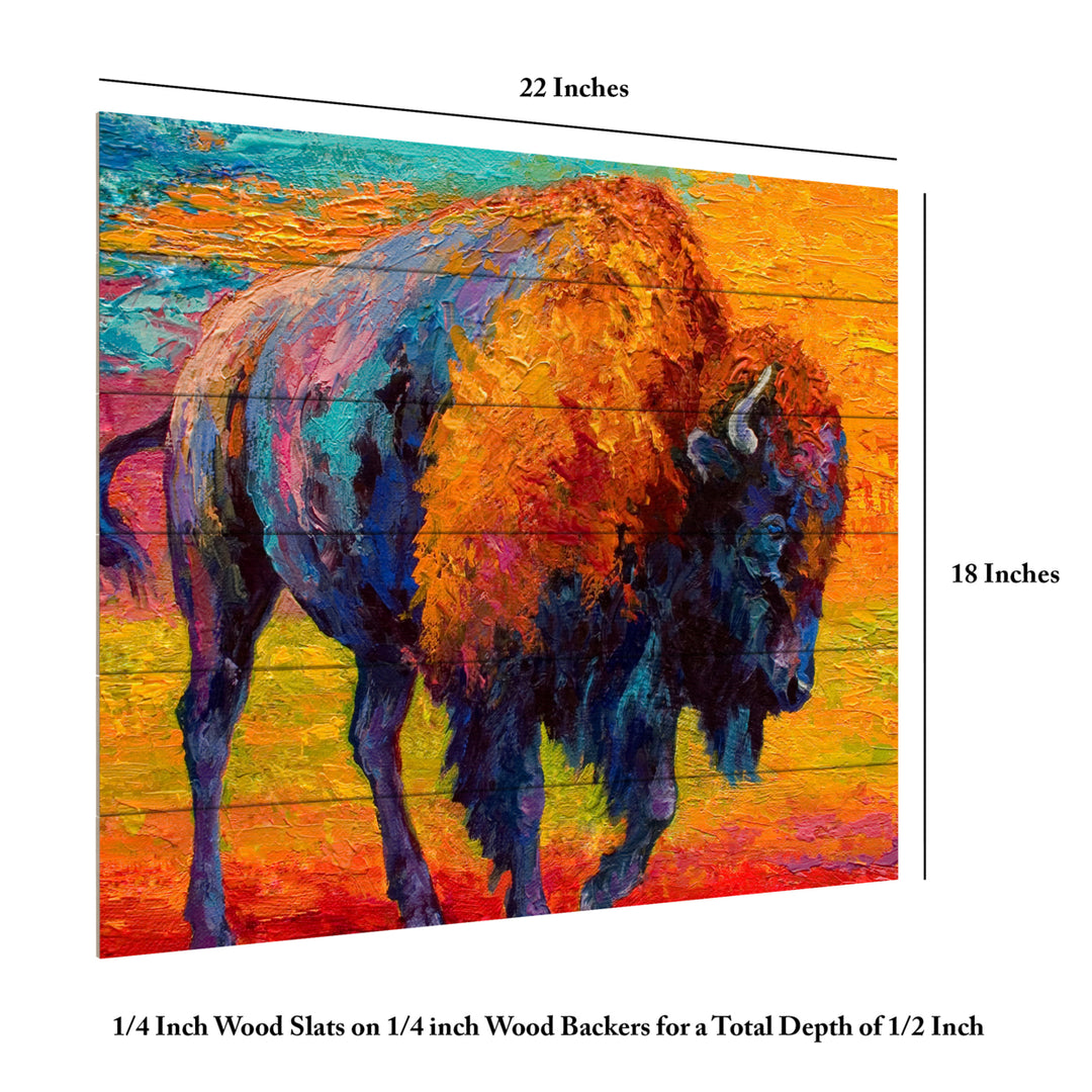 Wooden Slat Art 18 x 22 Inches Titled Spirit Of The Prairie Ready to Hang Picture Image 6