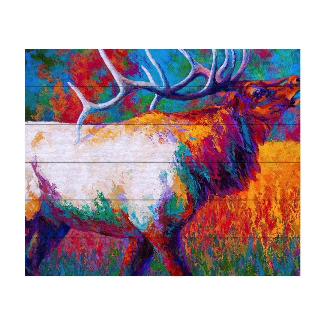 Wooden Slat Art 18 x 22 Inches Titled Chorus Elk Ready to Hang Picture Image 2