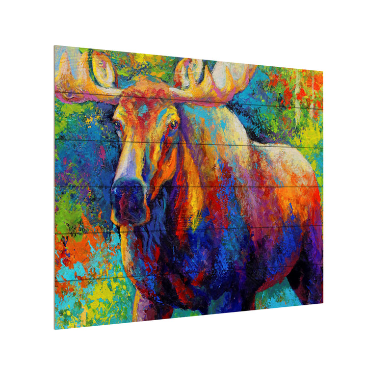 Wooden Slat Art 18 x 22 Inches Titled Bull Moose Ready to Hang Picture Image 3