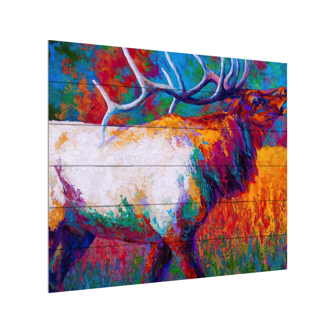 Wooden Slat Art 18 x 22 Inches Titled Chorus Elk Ready to Hang Picture Image 3