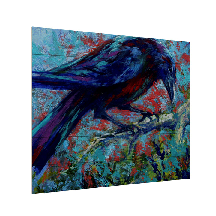 Wooden Slat Art 18 x 22 Inches Titled Raven Ready to Hang  Picture Image 3
