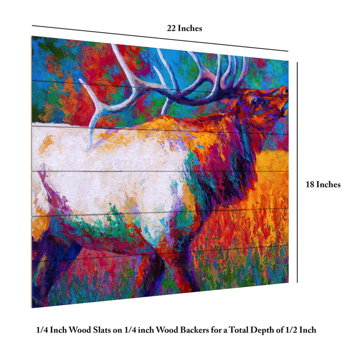 Wooden Slat Art 18 x 22 Inches Titled Chorus Elk Ready to Hang Picture Image 6