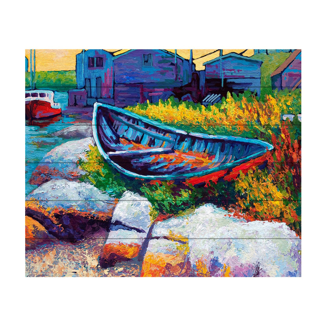 Wooden Slat Art 18 x 22 Inches Titled Judy East Coast Boat Faa Ready to Hang Picture Image 2