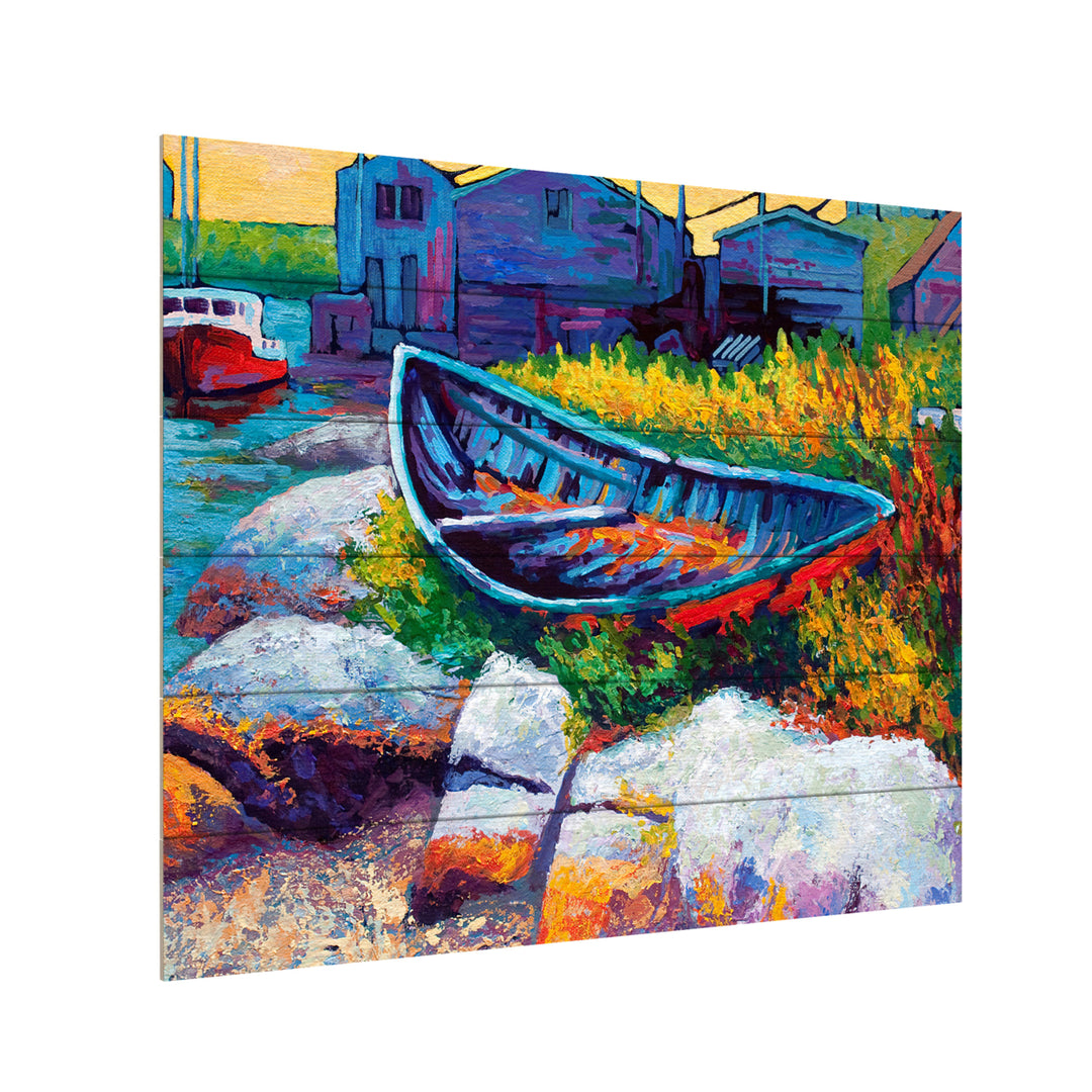 Wooden Slat Art 18 x 22 Inches Titled Judy East Coast Boat Faa Ready to Hang Picture Image 3