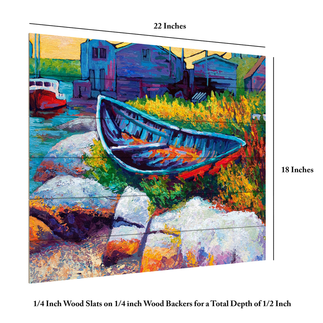 Wooden Slat Art 18 x 22 Inches Titled Judy East Coast Boat Faa Ready to Hang Picture Image 6