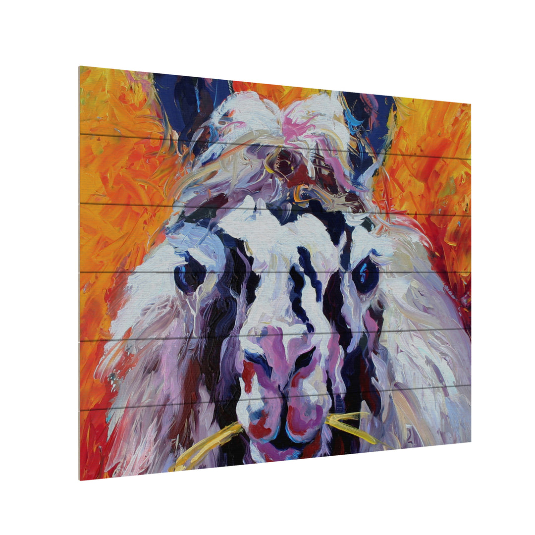 Wooden Slat Art 18 x 22 Inches Titled Llama III Ready to Hang Picture Image 3