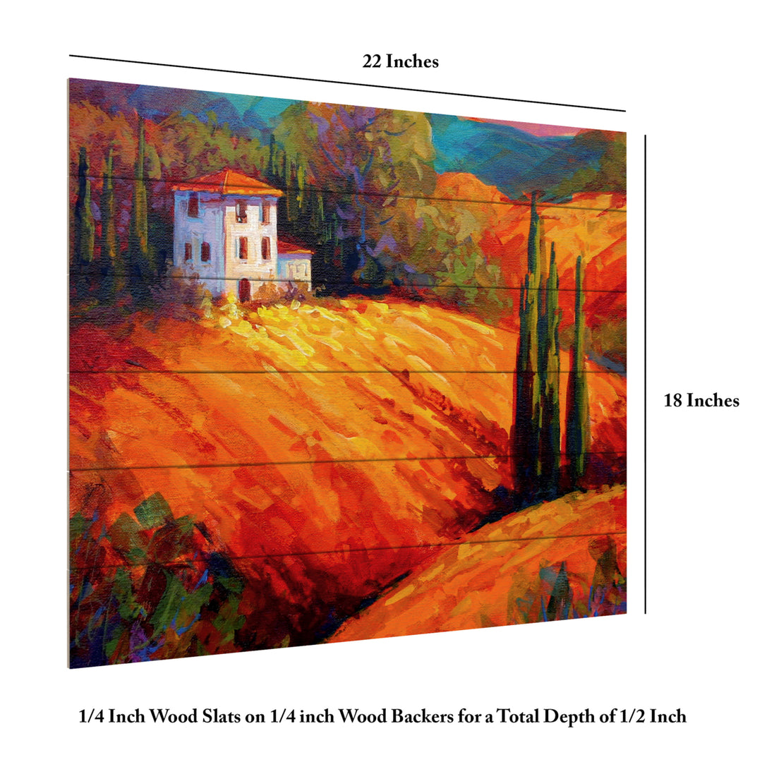 Wooden Slat Art 18 x 22 Inches Titled Tuscan Villa Evening Ready to Hang Picture Image 6