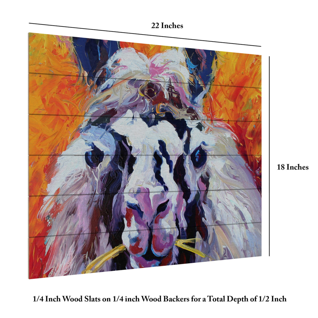 Wooden Slat Art 18 x 22 Inches Titled Llama III Ready to Hang Picture Image 6