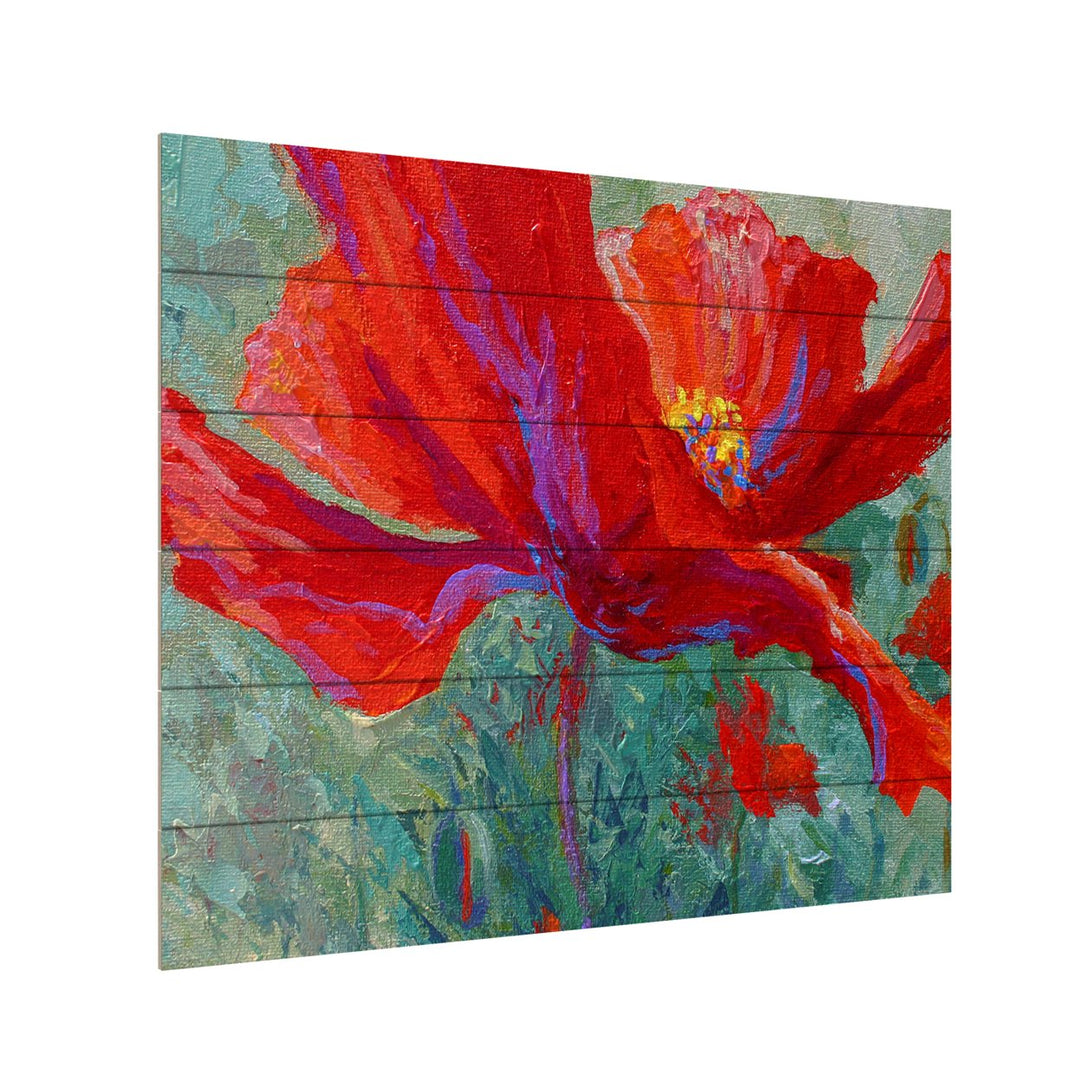 Wooden Slat Art 18 x 22 Inches Titled Red Poppy 1 Ready to Hang Picture Image 3