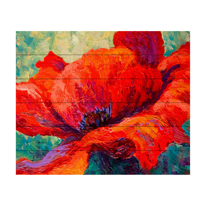 Wooden Slat Art 18 x 22 Inches Titled Red Poppy III Ready to Hang Picture Image 2