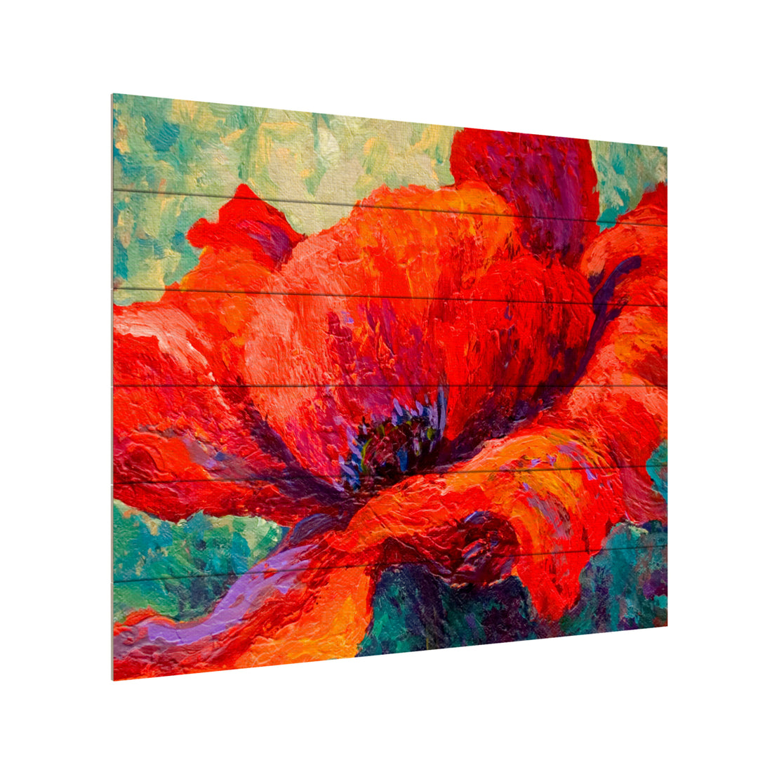 Wooden Slat Art 18 x 22 Inches Titled Red Poppy III Ready to Hang Picture Image 3