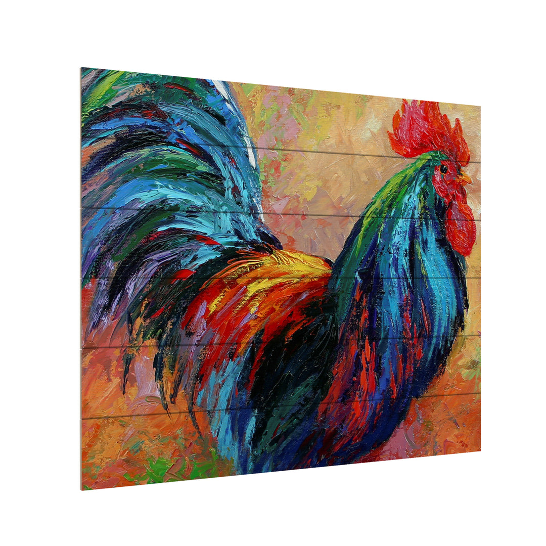 Wooden Slat Art 18 x 22 Inches Titled Mr T Rooster Ready to Hang Picture Image 3