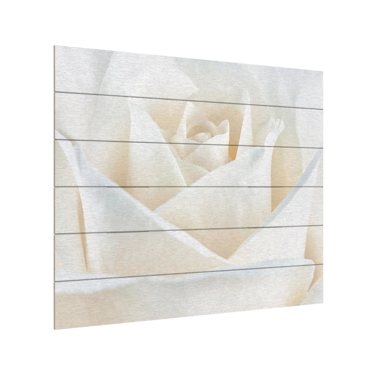 Wooden Slat Art 18 x 22 Inches Titled Pure White Rose Ready to Hang Picture Image 3