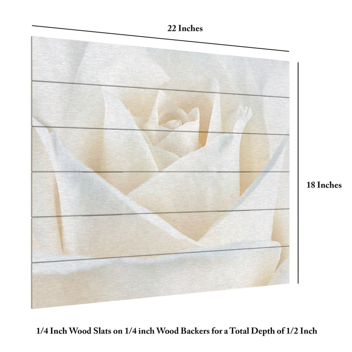 Wooden Slat Art 18 x 22 Inches Titled Pure White Rose Ready to Hang Picture Image 6