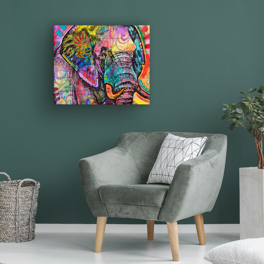 Wooden Slat Art 18 x 22 Inches Titled Elephant Ready to Hang Picture Image 1