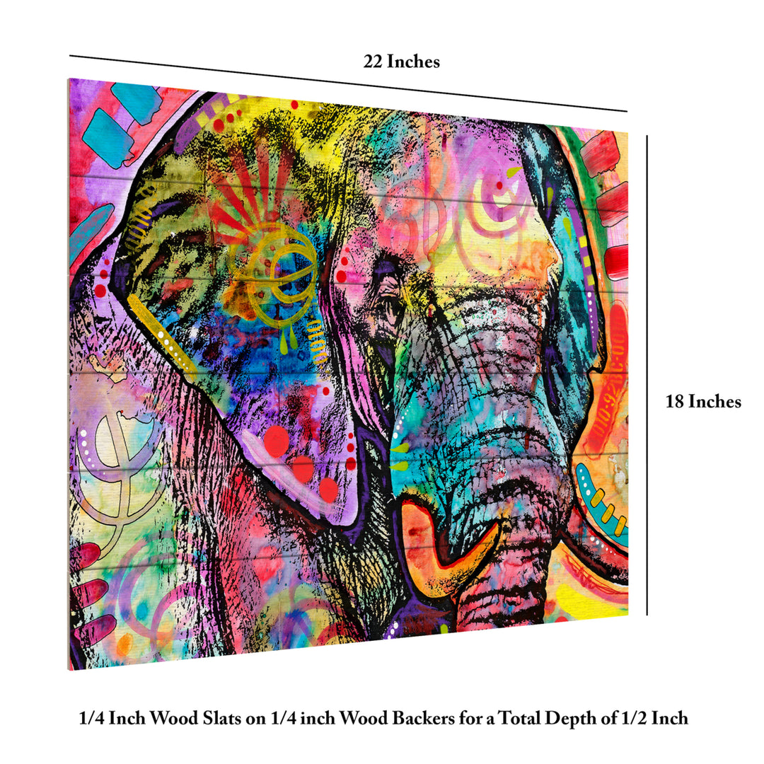 Wooden Slat Art 18 x 22 Inches Titled Elephant Ready to Hang Picture Image 6