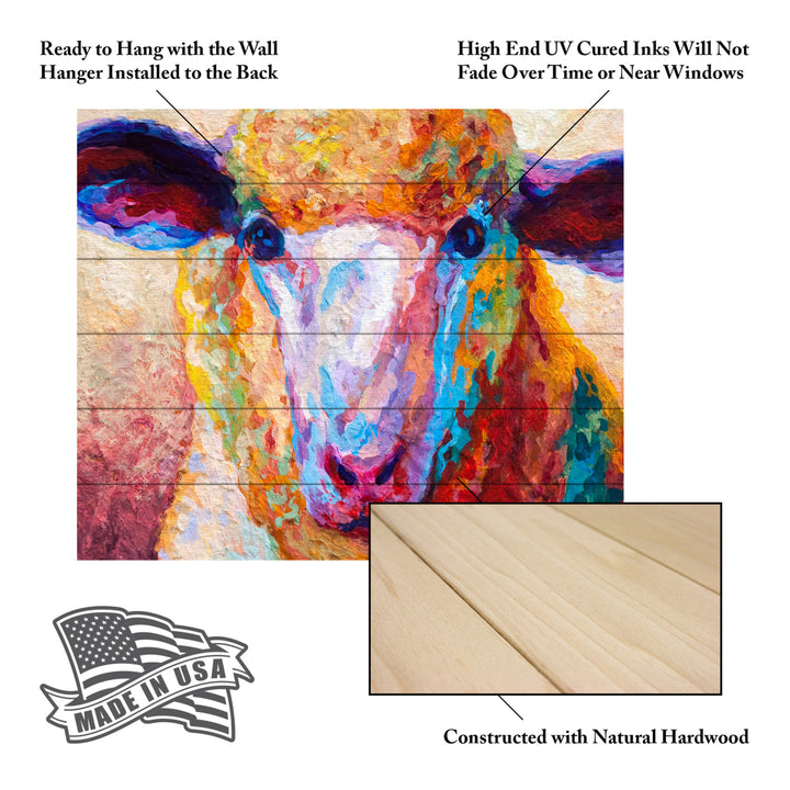 Wooden Slat Art 18 x 22 Inches Titled Dorset Ewe Ready to Hang Picture Image 5