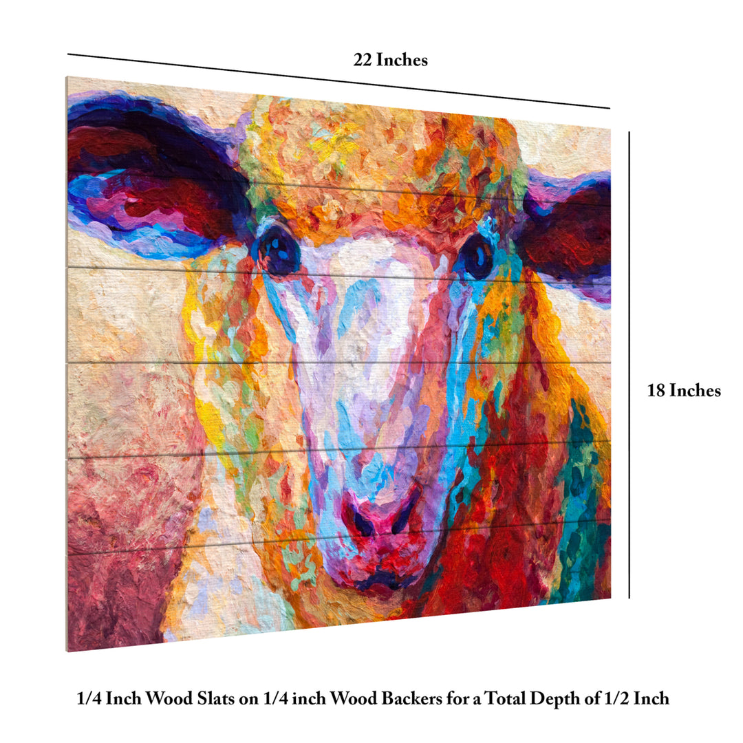 Wooden Slat Art 18 x 22 Inches Titled Dorset Ewe Ready to Hang Picture Image 6