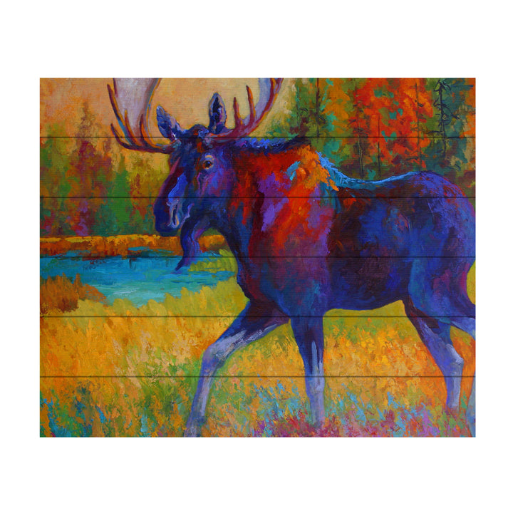 Wooden Slat Art 18 x 22 Inches Titled Majestic Moose Ready to Hang Picture Image 2