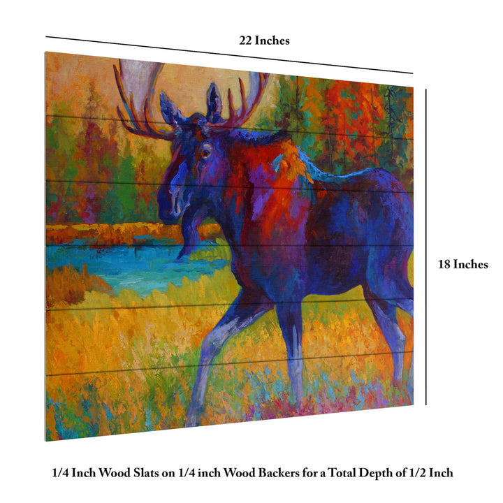 Wooden Slat Art 18 x 22 Inches Titled Majestic Moose Ready to Hang Picture Image 6