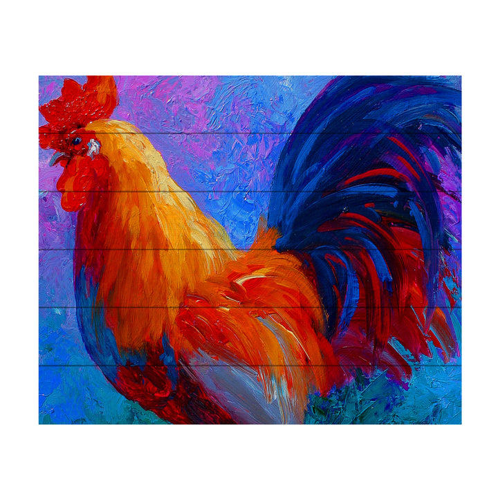 Wooden Slat Art 18 x 22 Inches Titled Rooster Bob 1 Ready to Hang Picture Image 2