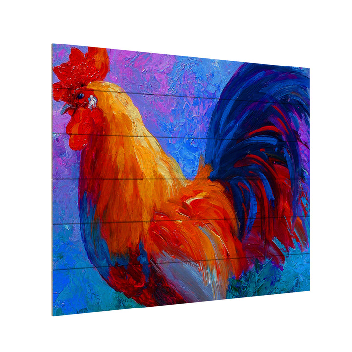 Wooden Slat Art 18 x 22 Inches Titled Rooster Bob 1 Ready to Hang Picture Image 3