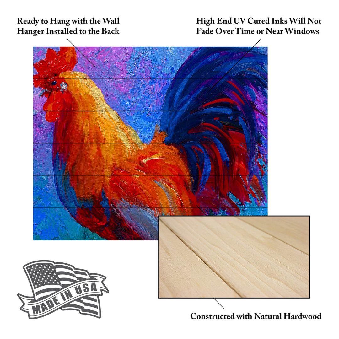 Wooden Slat Art 18 x 22 Inches Titled Rooster Bob 1 Ready to Hang Picture Image 5