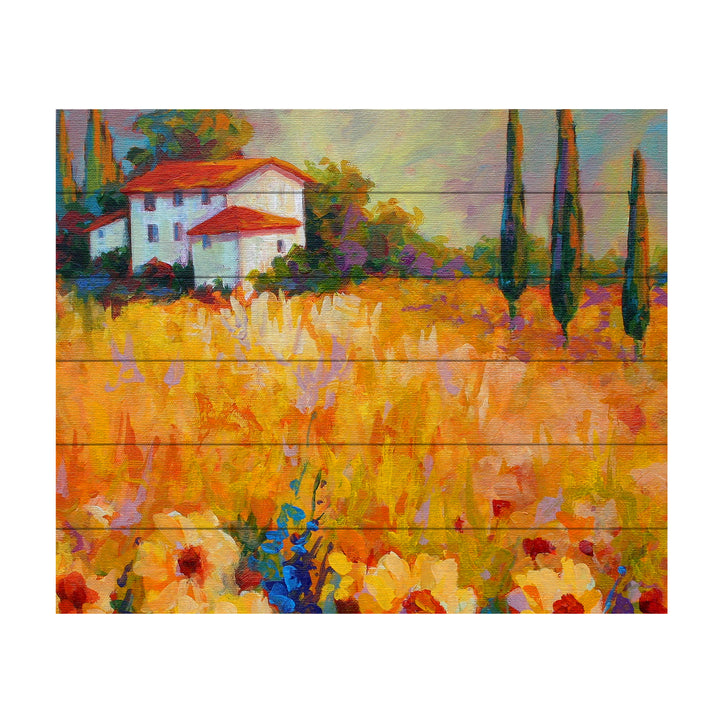 Wooden Slat Art 18 x 22 Inches Titled Tuscan Sunflowers Ready to Hang Picture Image 2