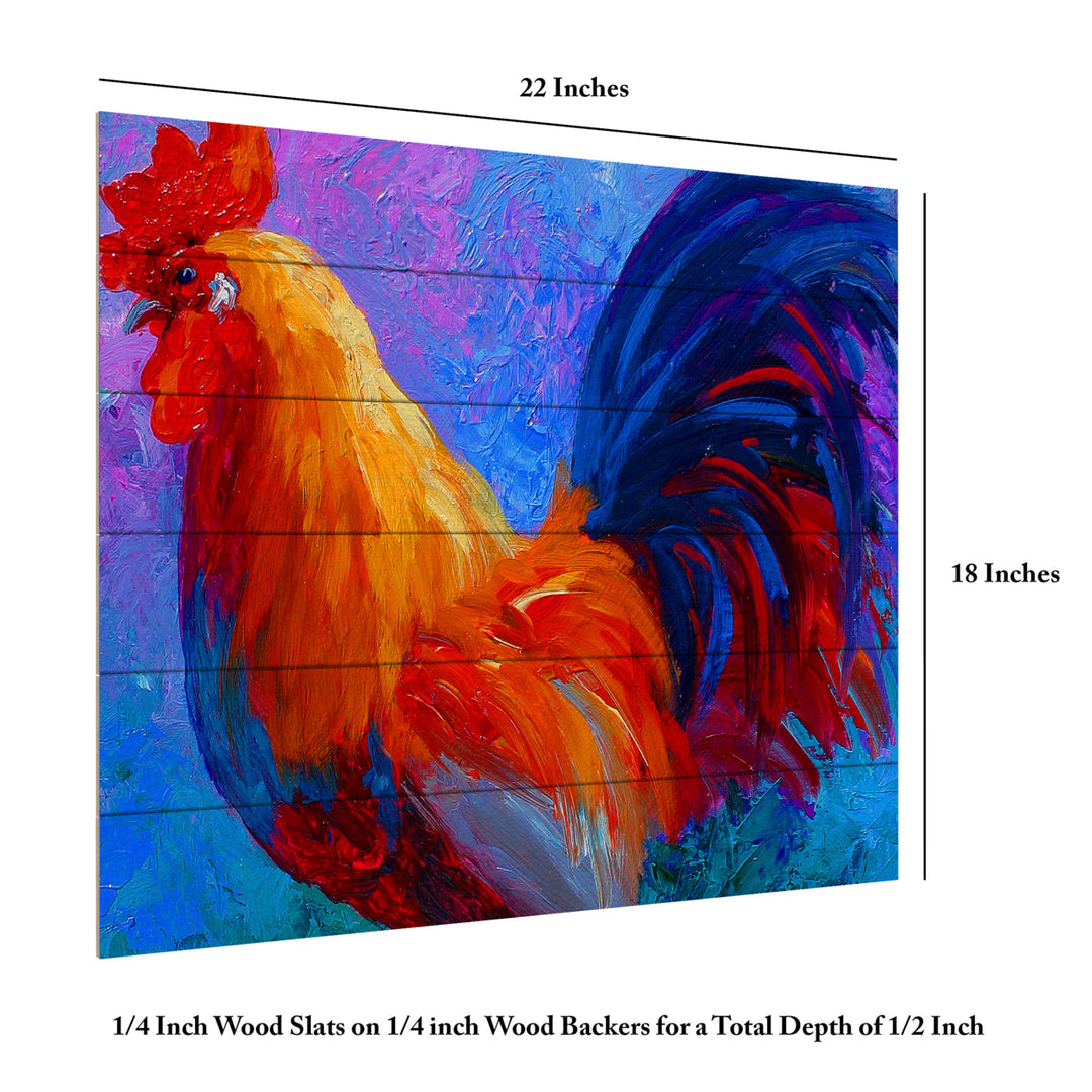 Wooden Slat Art 18 x 22 Inches Titled Rooster Bob 1 Ready to Hang Picture Image 6