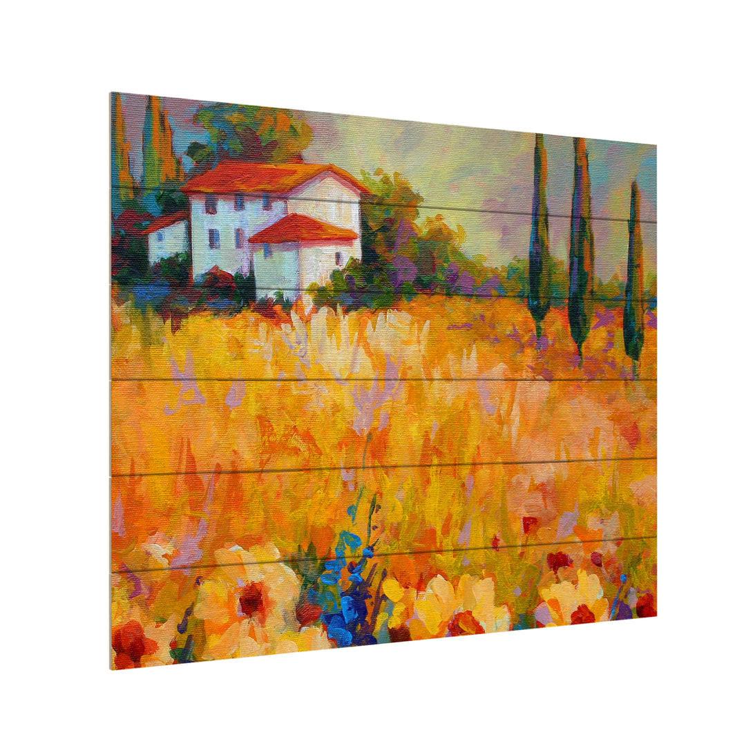 Wooden Slat Art 18 x 22 Inches Titled Tuscan Sunflowers Ready to Hang Picture Image 3