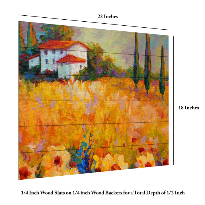 Wooden Slat Art 18 x 22 Inches Titled Tuscan Sunflowers Ready to Hang Picture Image 6