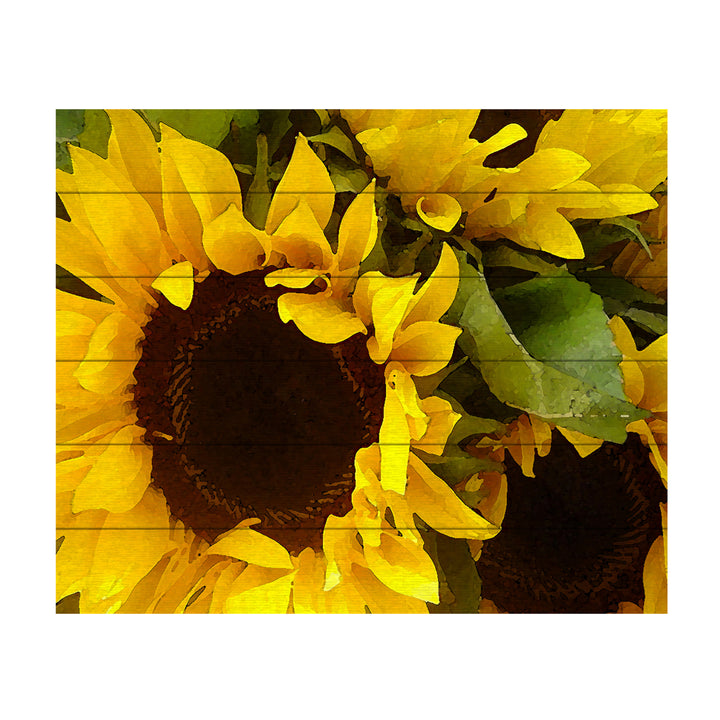 Wooden Slat Art 18 x 22 Inches Titled Sunflowers Ready to Hang Picture Image 2