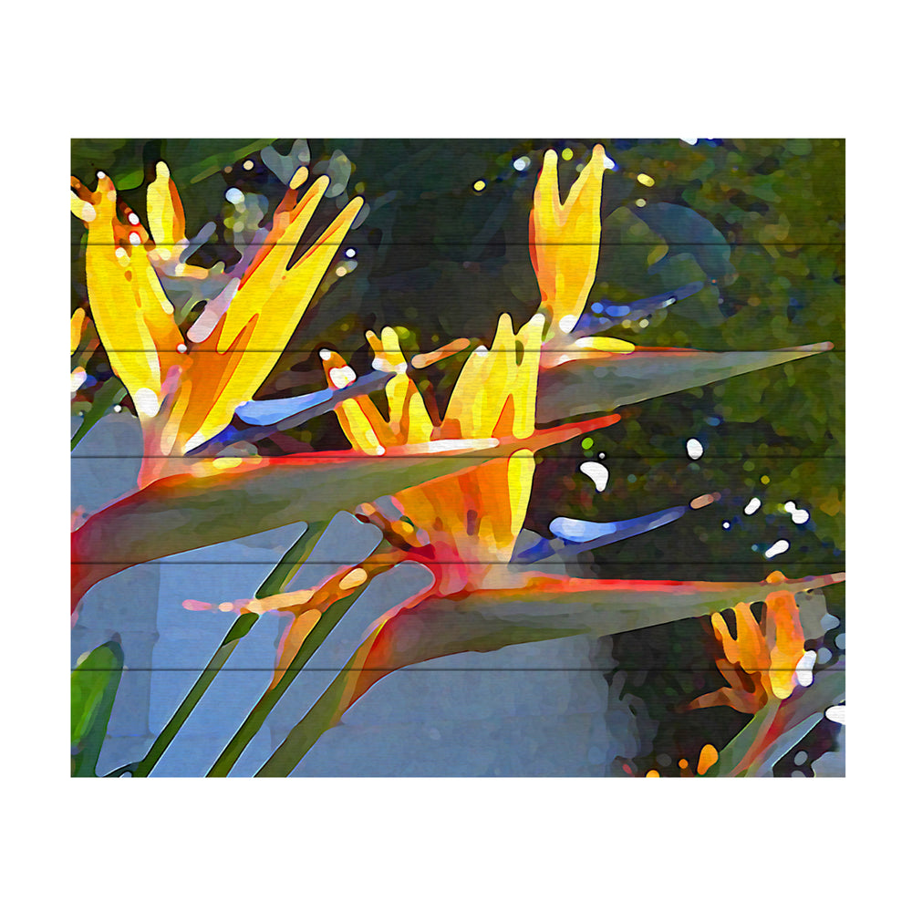 Wooden Slat Art 18 x 22 Inches Titled Bird of Paradise Backlit by Sun Ready to Hang Picture Image 2