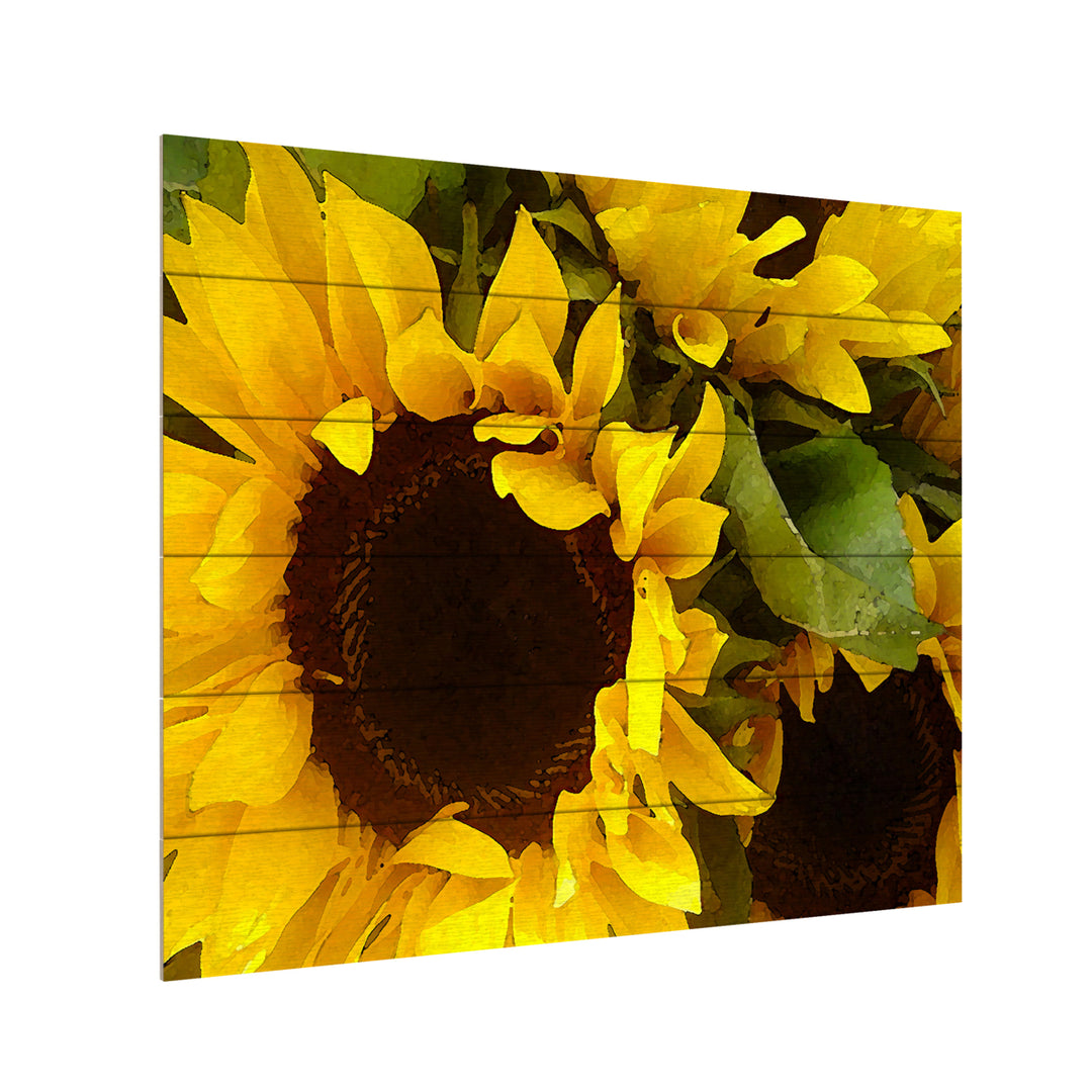 Wooden Slat Art 18 x 22 Inches Titled Sunflowers Ready to Hang Picture Image 3