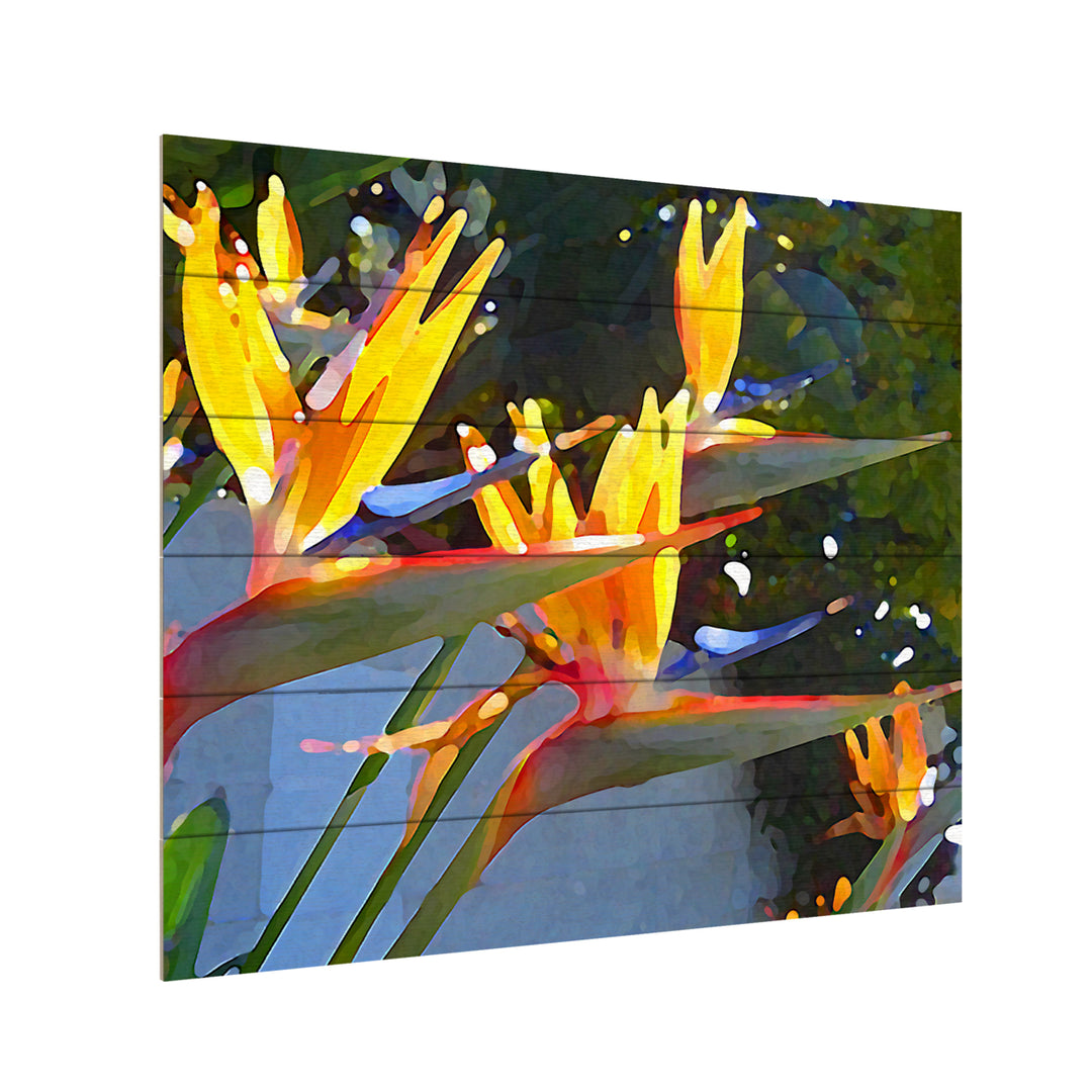 Wooden Slat Art 18 x 22 Inches Titled Bird of Paradise Backlit by Sun Ready to Hang Picture Image 3