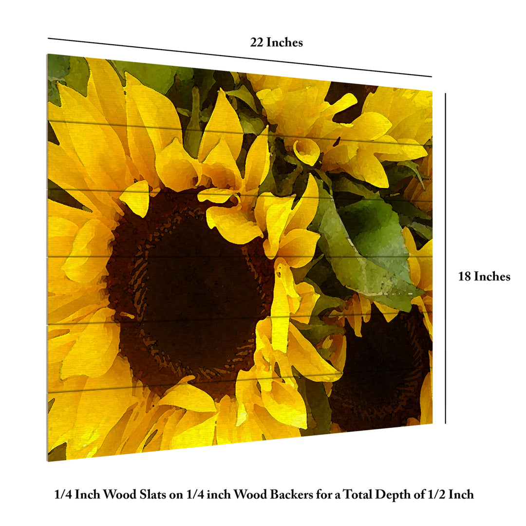 Wooden Slat Art 18 x 22 Inches Titled Sunflowers Ready to Hang Picture Image 6