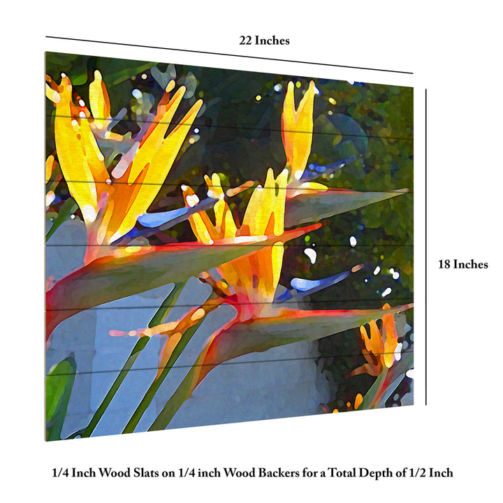 Wooden Slat Art 18 x 22 Inches Titled Bird of Paradise Backlit by Sun Ready to Hang Picture Image 6