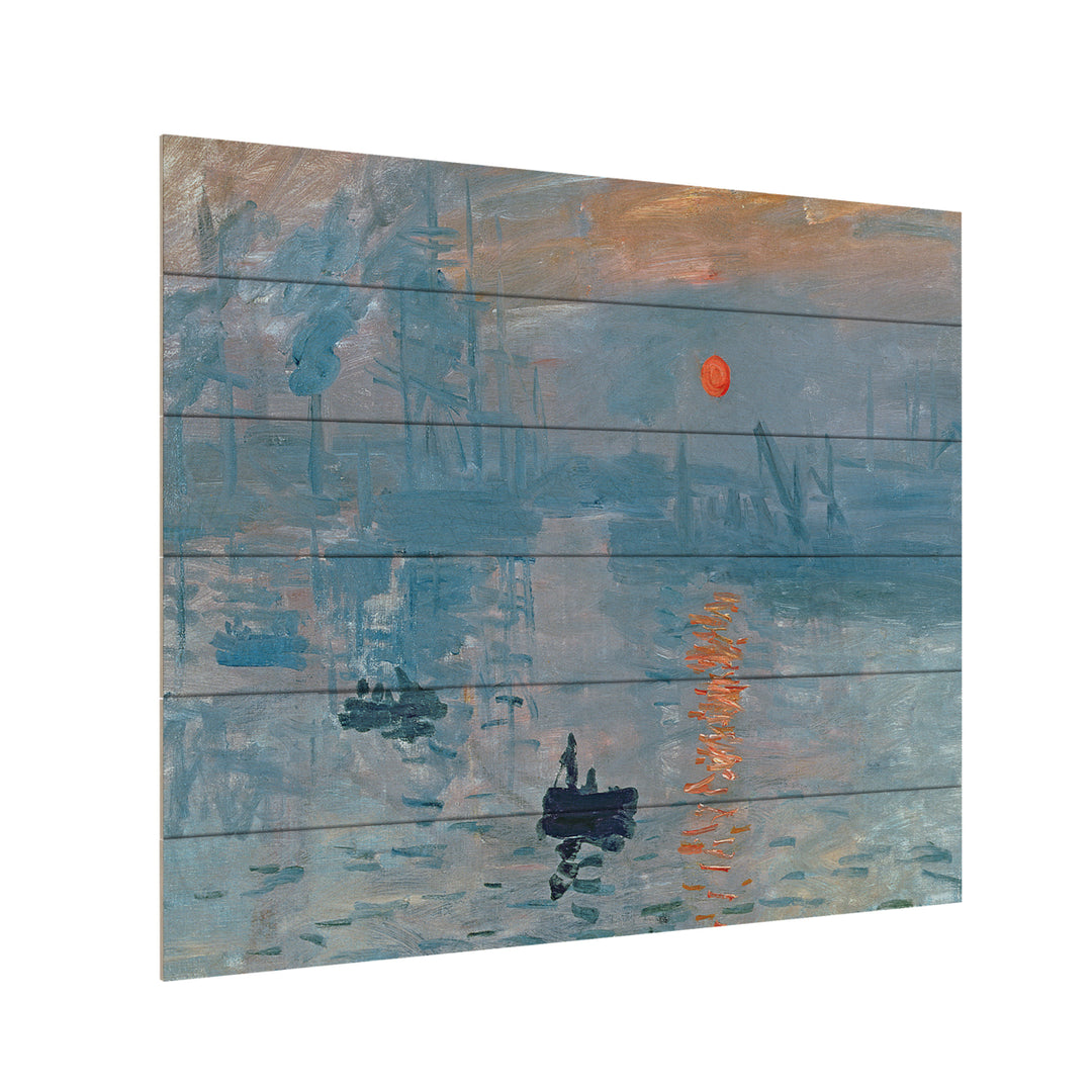 Wooden Slat Art 18 x 22 Inches Titled Impression Sunrise Ready to Hang Picture Image 3