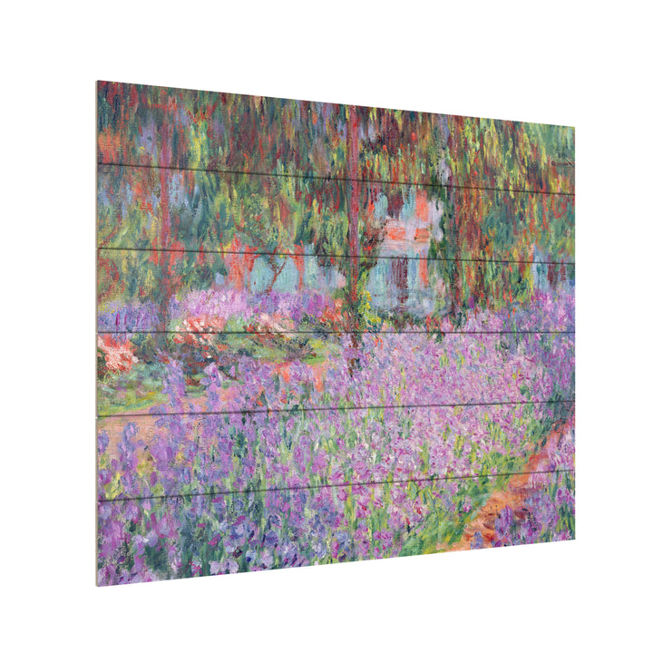 Wooden Slat Art 18 x 22 Inches Titled The Artists Garden at Giverny Ready to Hang Picture Image 3