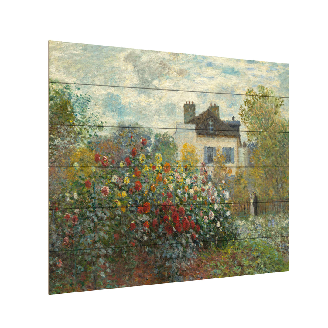 Wooden Slat Art 18 x 22 Inches Titled The Artists Garden In Argenteuil Ready to Hang Picture Image 3