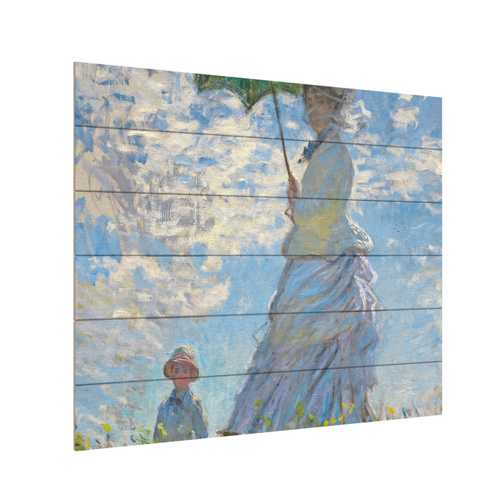 Wooden Slat Art 18 x 22 Inches Titled Woman With a Parasol 1875 Ready to Hang Picture Image 3